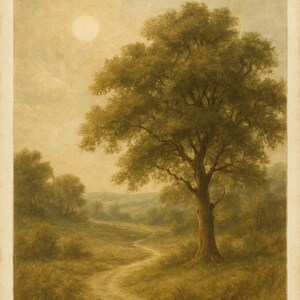 Arte de parede vintage com natureza | Pôster de paisagem para impressão | Download digital em formato A3