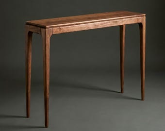 Reclaimed Wood Walnut Console Table - Narrow Entryway & Sofa Table