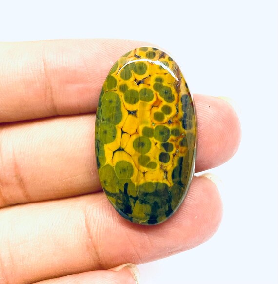 Natural Ocean Jasper Cabochon | Rare Pattern Gemstone for Jewelry Making | 39 CT Loose Stone | Handmade Cab | 35X20.5X6 MM |