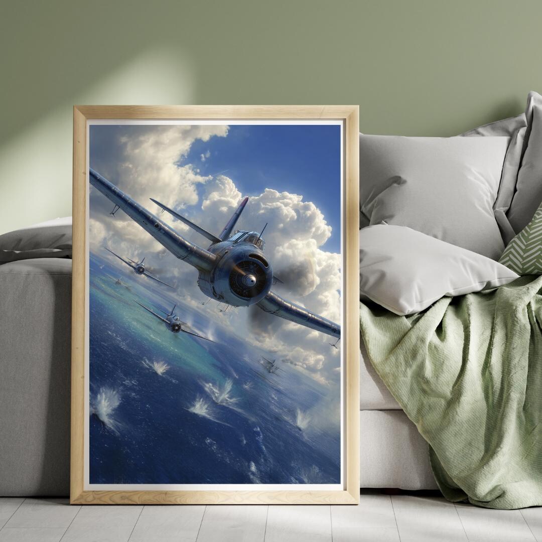 Battle of Midway 1942 Poster – WWII Pacific Theater Wall Art, Aircraft ...