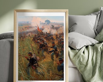 Battle of Gettysburg Poster American Civil War Print Gettysburg, Pennsylvania Poster War Poster History