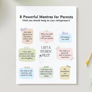 8 Mantras Poderosos para Pais (Modelo ou Impressão)
