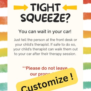 Custom &quot;Waiting Room&quot; Sign Template