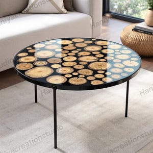 Ebony Elegance Round Dining, Nightfall Resin Coffee Table, Jet Black Epoxy Boardroom, Shadow Epoxy Meeting Orbit, Black Epoxy Table.