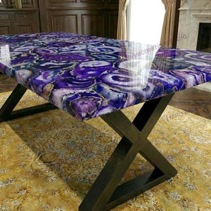 Custom Rectangular Green Agate Table, Agate Dining & Coffee Table, Luxury Decor