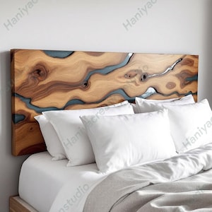 Luxury Grey Epoxy Bed Headboard – Modern Artistic Bedroom Accent,  Handmade Designer Bedroom Décor, Designer Bedroom Statement, Custom Made