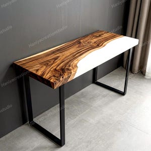 Natural Solid Wood Epoxy Resin Narrow Table Handmade Entryway & Home Decor Furniture