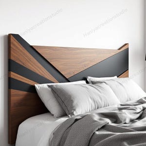Luxury King Size Black Epoxy Bed Headboard – Handmade Modern Bedroom Décor, Designer Wooden Bedroom Statement, Designer Bedroom Furniture.