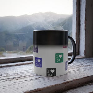 I  Dad Pattern Color Morphing Mug | Heat Reveal Coffee Cup