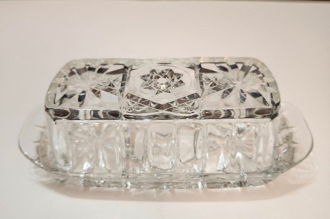 Anchor Hocking Glass Butter Dish Vintage 1/4 Lb Etsy