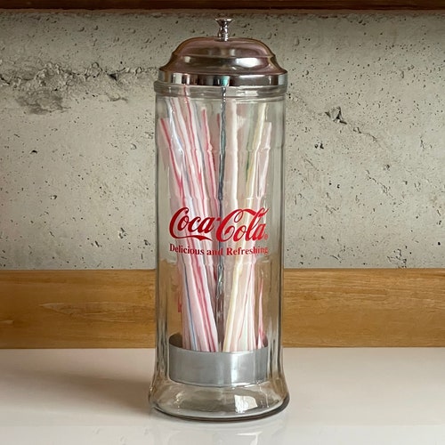 Vintage Coca Cola Straw Dispenser Holder Etsy