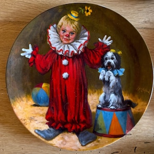 Tommy the Clown from John McClelland Children&#39;s Circus vintage plate collection | Reco International | 1980s | MCM
