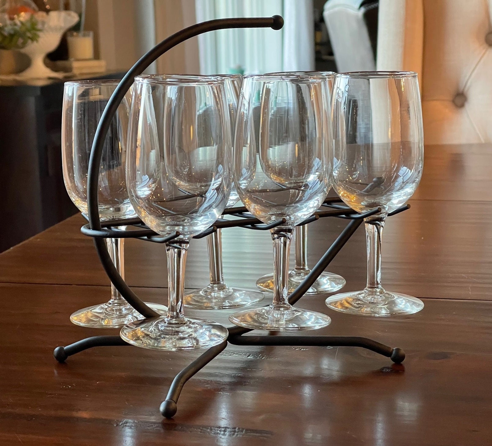 Wine Glasses With Lines at 5 Oz/6 Oz/8 Oz Unique Wood Stem Wine Glasses  Wine Glass Set of 4 Premium Stemware Wine Glass Rw006 
