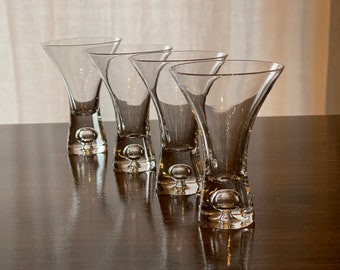 Bubble stem Cordials shot glasses set of 4 vintage 8oz