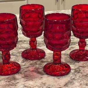 Ruby red wine glasses