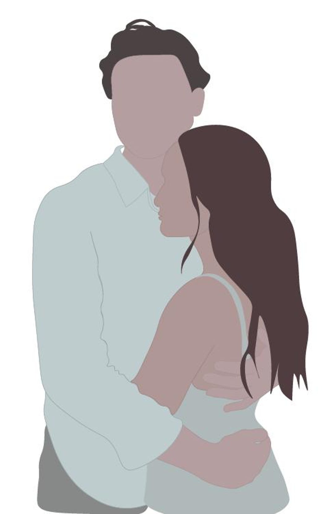 Couple Faceless Portrait - Etsy