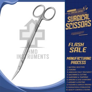 Dean Gum Scissors – 17cm Surgical Tool with Angled Tungsten Carbide Blades | Stainless Steel