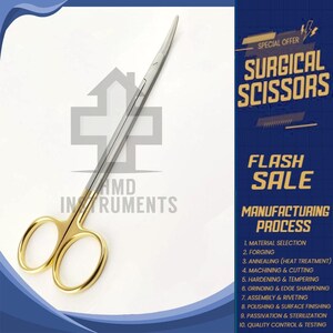 Kaye Facelift Scissors – 18cm Curved Supercut Surgical Blades | Premium Stainless Steel Tool