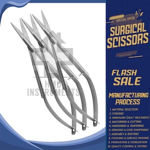 Noyes Spring Scissors – 12cm Micro Curved Blades with Sharp Tips | Premium Surgical Quality