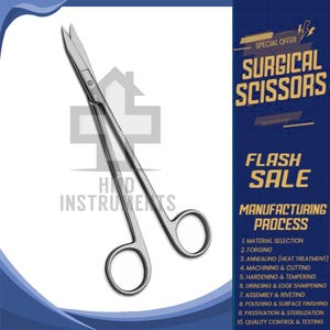 Davis Facelift Scissors – 18cm Surgical Tool with Curved Tungsten Carbide Blades for Precise Cutting