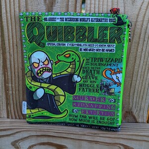 Bolso de embrague Voldy Wizard Magazine - hecho a mano, bolso pequeño de embrague, bolso pequeño, pulsera, bolsa de pañales de artículos de tocador de viaje de maquillaje, mundo mágico, bruja