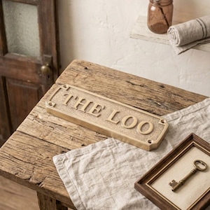 THE LOO Solid Brass Plaque Name, Plate Wall Signs, New Home Gift, Date Plaque.brass sign.door sign.house number,plaque,metaL home decor,sign