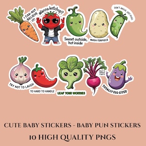 Funny cute vegetable Sticker Png, Sticker Design, Veggie pun Printable Stickers, Cricut Stickers, Print and Cut Sticker, digital download.