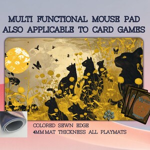 Nature’s Cats Desk Mat，Magic the Gathering Playmat，Gaming Mouse Pad，Mousepad (24" X 14")