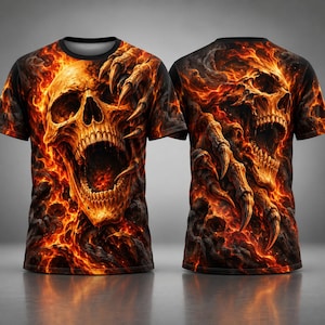 Flaming Skeleton Shirt - Etsy