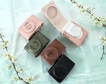 Personalized Leather Camera Case and Strap, Personlized Camera Bag for Men Women, Camera Bag For Canon, Sony, Ricoh, Panasonic, Travel Bags