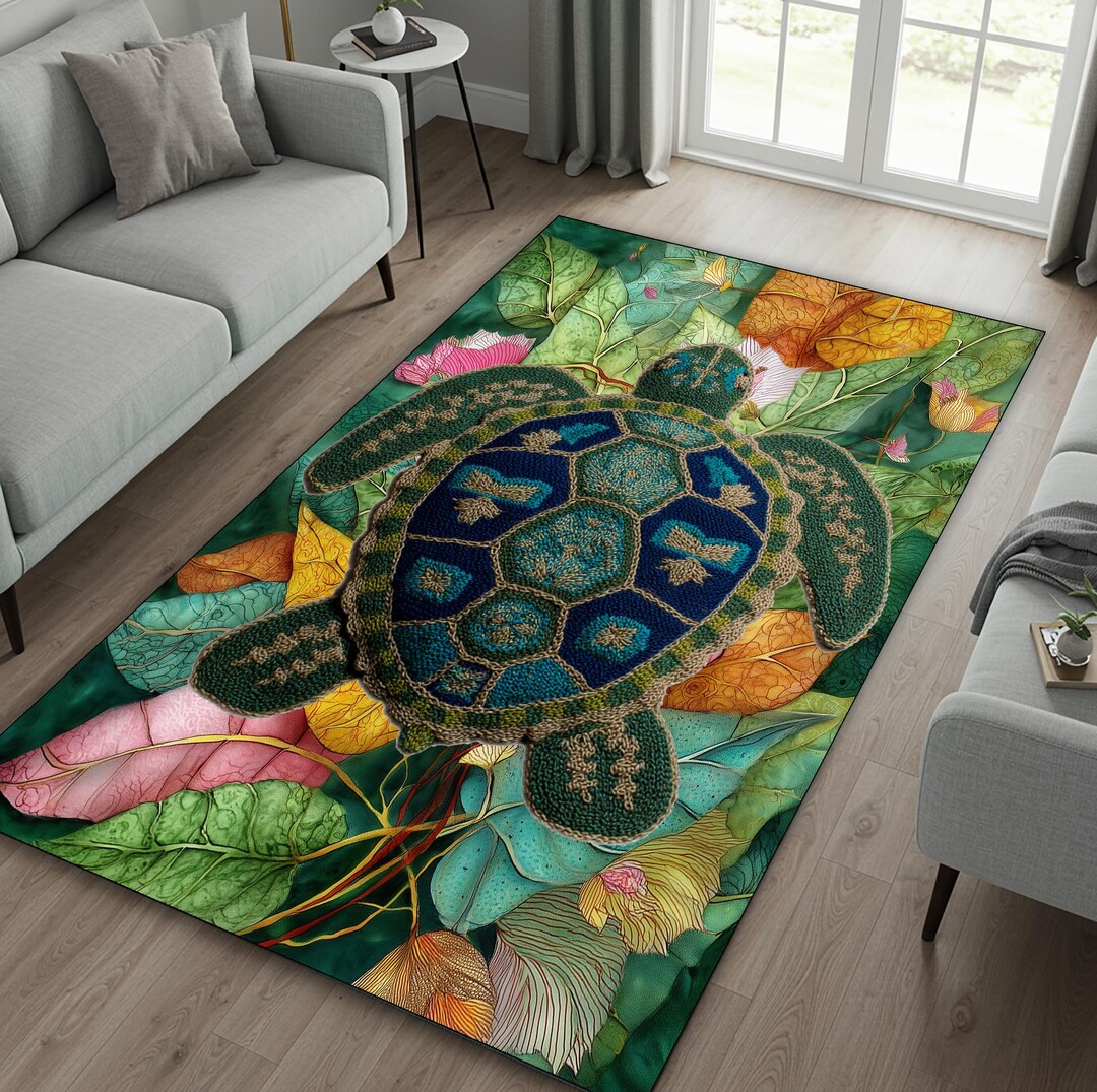 Turtle Rug Cream 3D Turtle Kitchen Rug: Non-slip, Machine Washable Doormat - Etsy