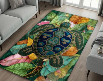 Tappeto da cucina 3D Turtle: zerbino antiscivolo e lavabile in lavatrice