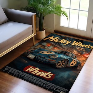 Racing Car Rug: Kids Room Road Track Mat, Non-Slip