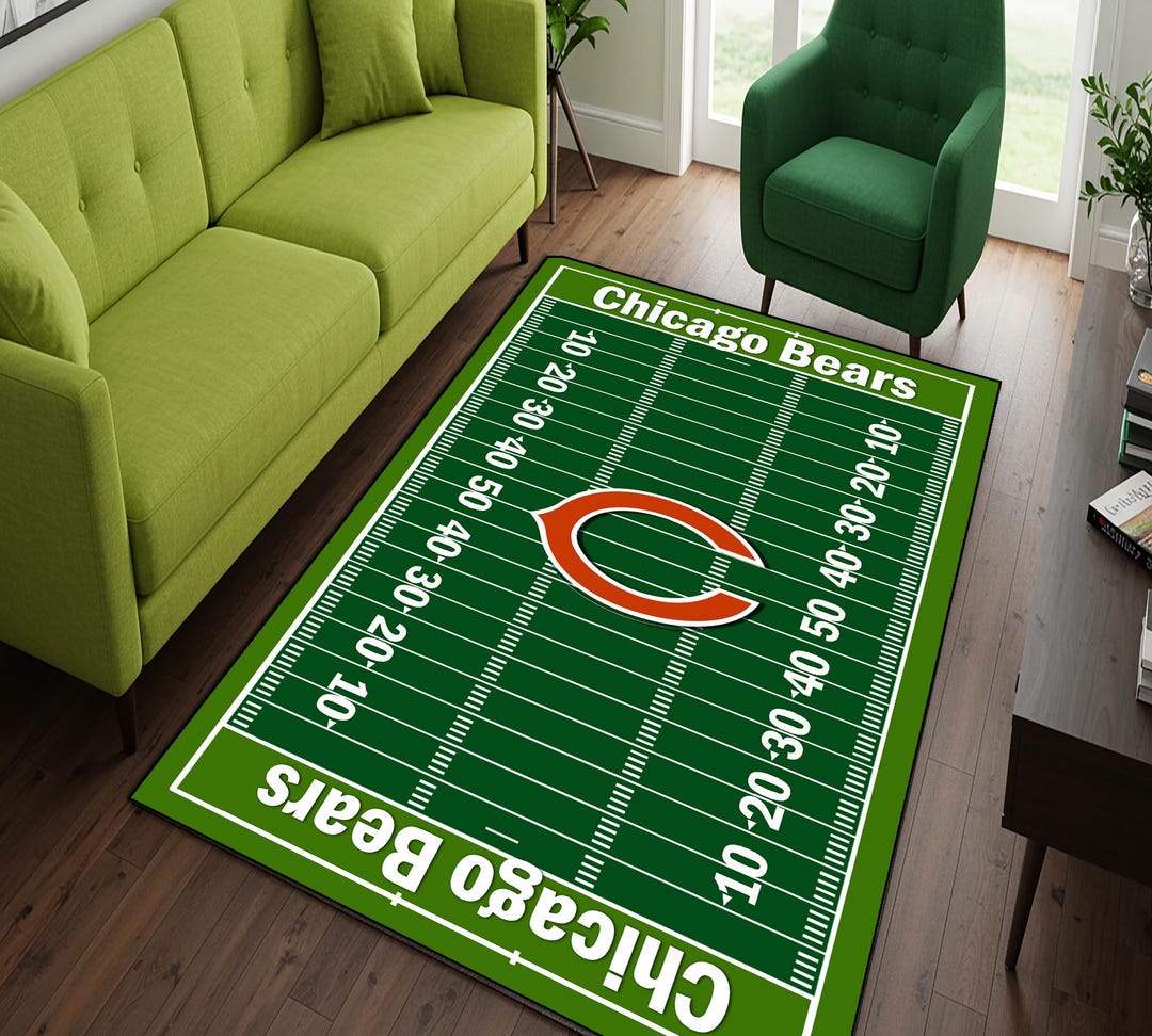Custom Team Logo NFL Football Rug, Easy to Clean Sports Decor Rug - Etsy