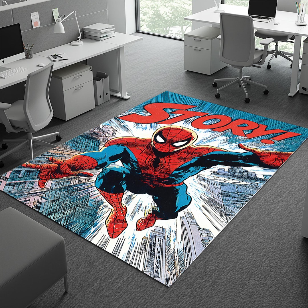 Funny Marvel Poster Rug - Children's Playroom Rug - Easy to Clean - Etsy