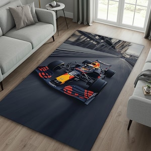 Racing Car Rug: Kids Room Road Track Mat, Non-Slip