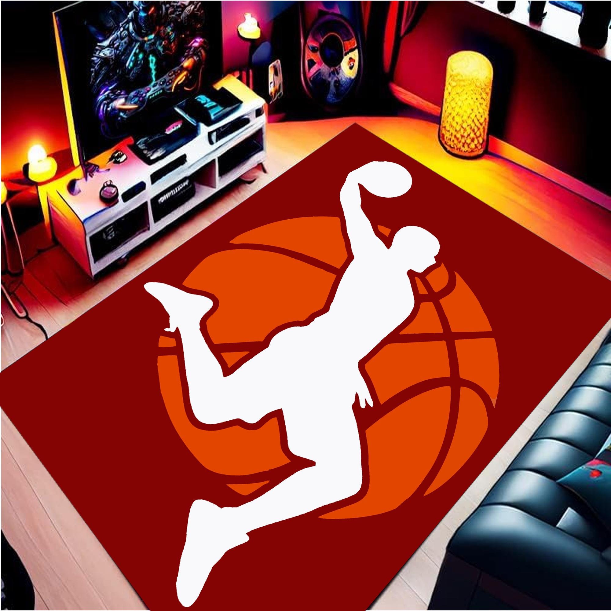 Discover Jordan Basketball Rug: Colorful Kids Playroom Mat