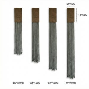 Macrame Wall Hanging – Modern Boho Fiber Art With Wood Top – Minimalist ...
