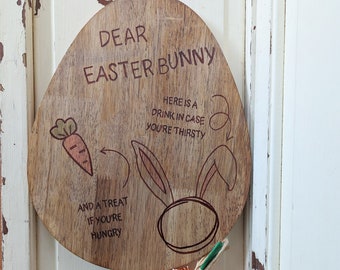 Easter Egg Cutting Board With Laser Engraved Easter Graphics | Treats for Easter Bunny Serving Tray