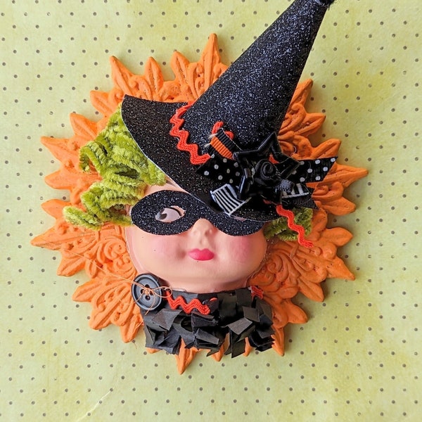 Vintage-Style Halloween Witch Assemblage | Halloween Altered Art