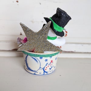 Repurposed Ice Cream Cup Snowman Christmas Decoration image 5