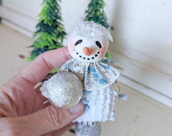 Handmade Snowman | Polymer Clay Christmas Figurine