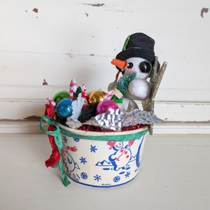 Repurposed Ice Cream Cup Snowman Christmas Decoration image 6