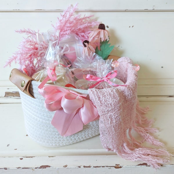 Hand-Picked Valentine's Day Thrift Basket For Women | Gift Basket Includes Some Vintage, Some New, and Some Handmade Items