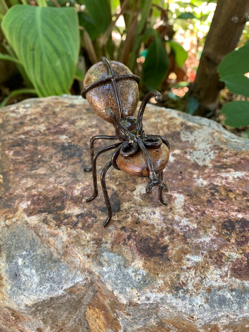 Metal Garden Yard Art Ants made with natural river stones. Set Etsy