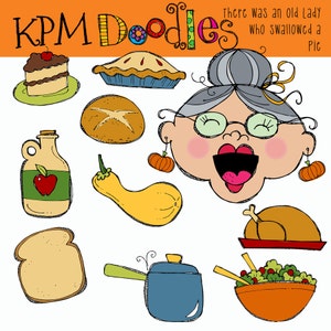 KPM Old Lady who swallowed a Pie Clip art