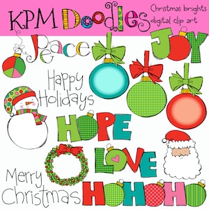 KPM Christmas Brights Digital Clip art COMBO image 1