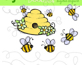 KPM busy bumble bee digital clipart