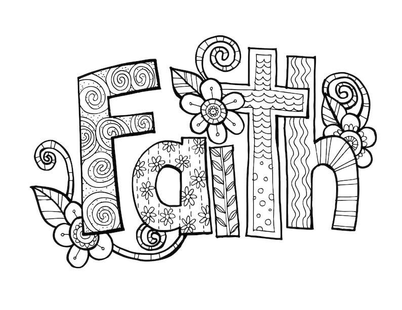 KPM Doodles Coloring page Faith image 1