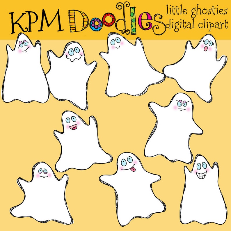 Little Ghosties digital clip art image 1